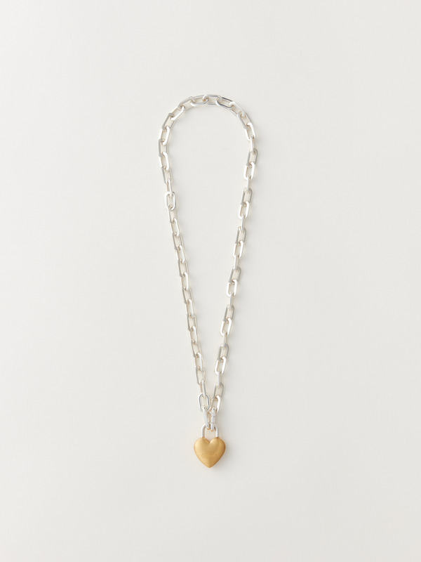 SMALL HEART PADLOCK CHAIN NECKLACE