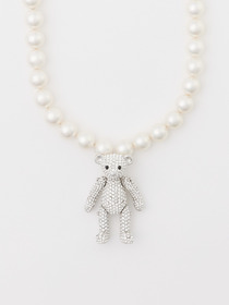 PAVE BIG TEDDY BEAR NECKLACE 詳細画像