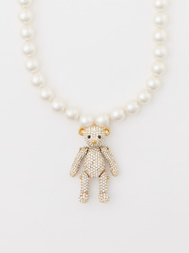 PAVE BIG TEDDY BEAR NECKLACE 詳細画像