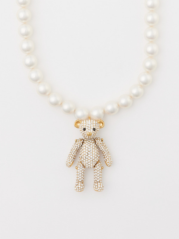 PAVE BIG TEDDY BEAR NECKLACE