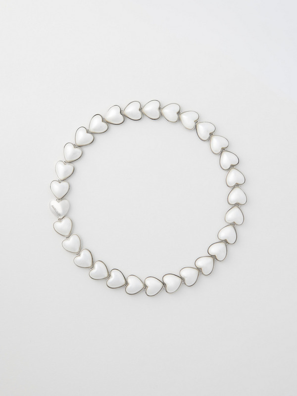 PEARL HEART LINK CHOKER