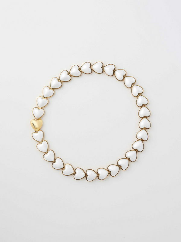 PEARL HEART LINK CHOKER