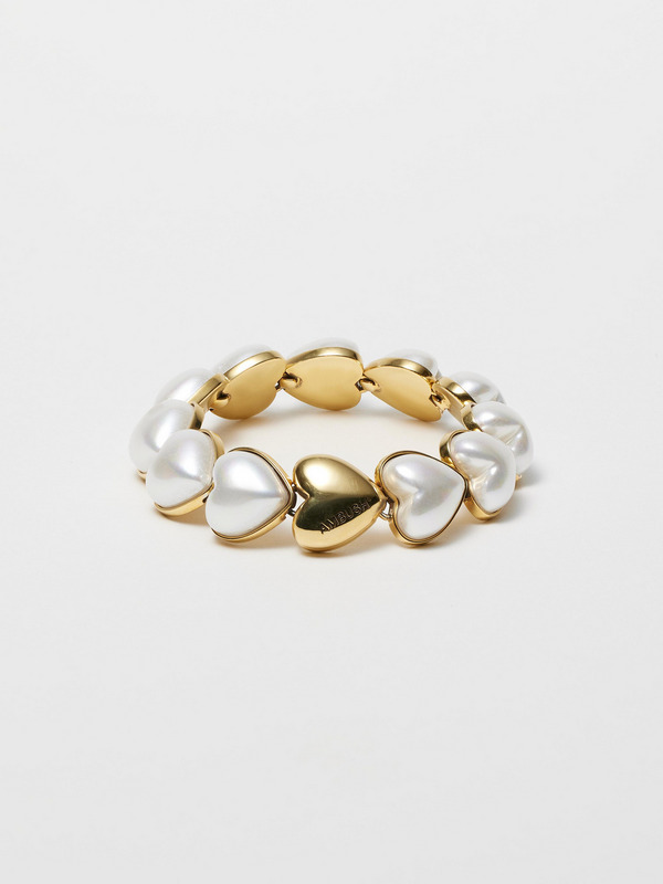 PEARL HEART LINK BRACELET