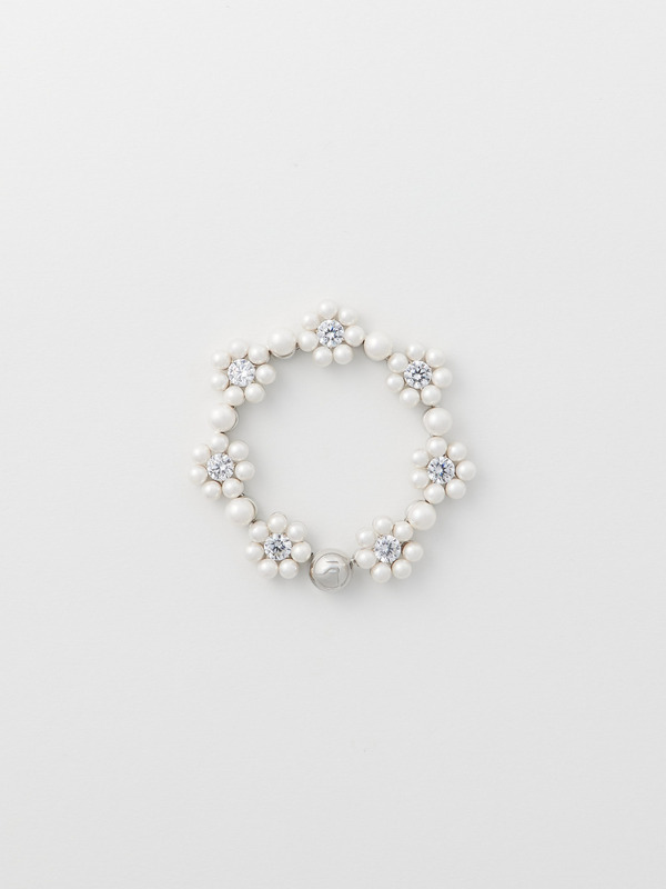 PEARL FLOWER LINK BRACELET