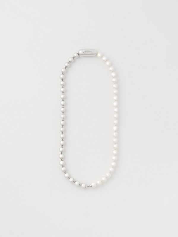 PEARL BALL CHAIN MIX SHORT NECKLACE L