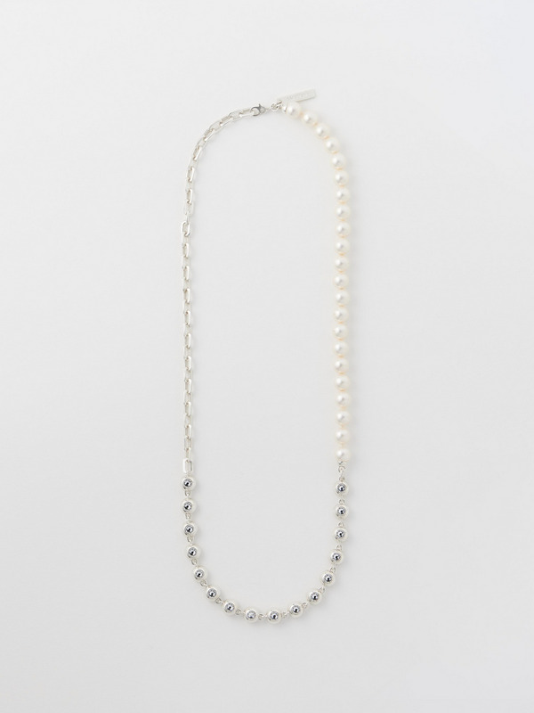 CRYSTAL PEARL MIX CHAIN NECKLACE