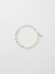 CRYSTAL PEARL MIX CHAIN BRACELET 詳細画像