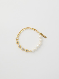 CRYSTAL PEARL MIX CHAIN BRACELET 詳細画像