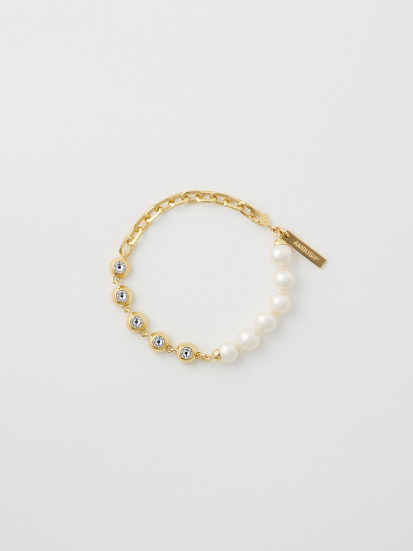 CRYSTAL PEARL MIX CHAIN BRACELET