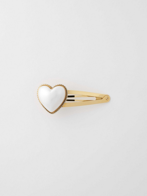 PEARL HEART HAIRCLIP