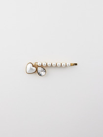 SMALL PEARL HEART HAIRPIN 詳細画像