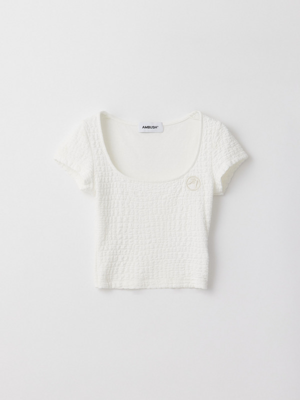 FITTED SMOCKED T-SHIRT