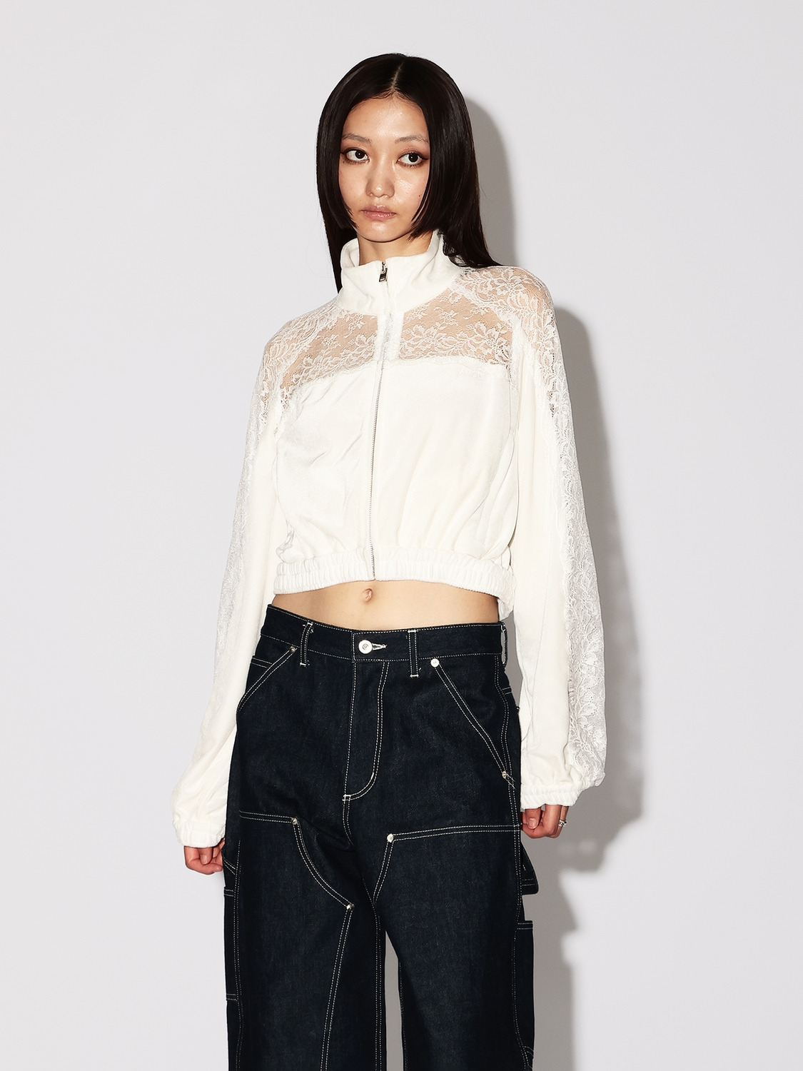 VELOUR TRACK JACKET 詳細画像 White 2