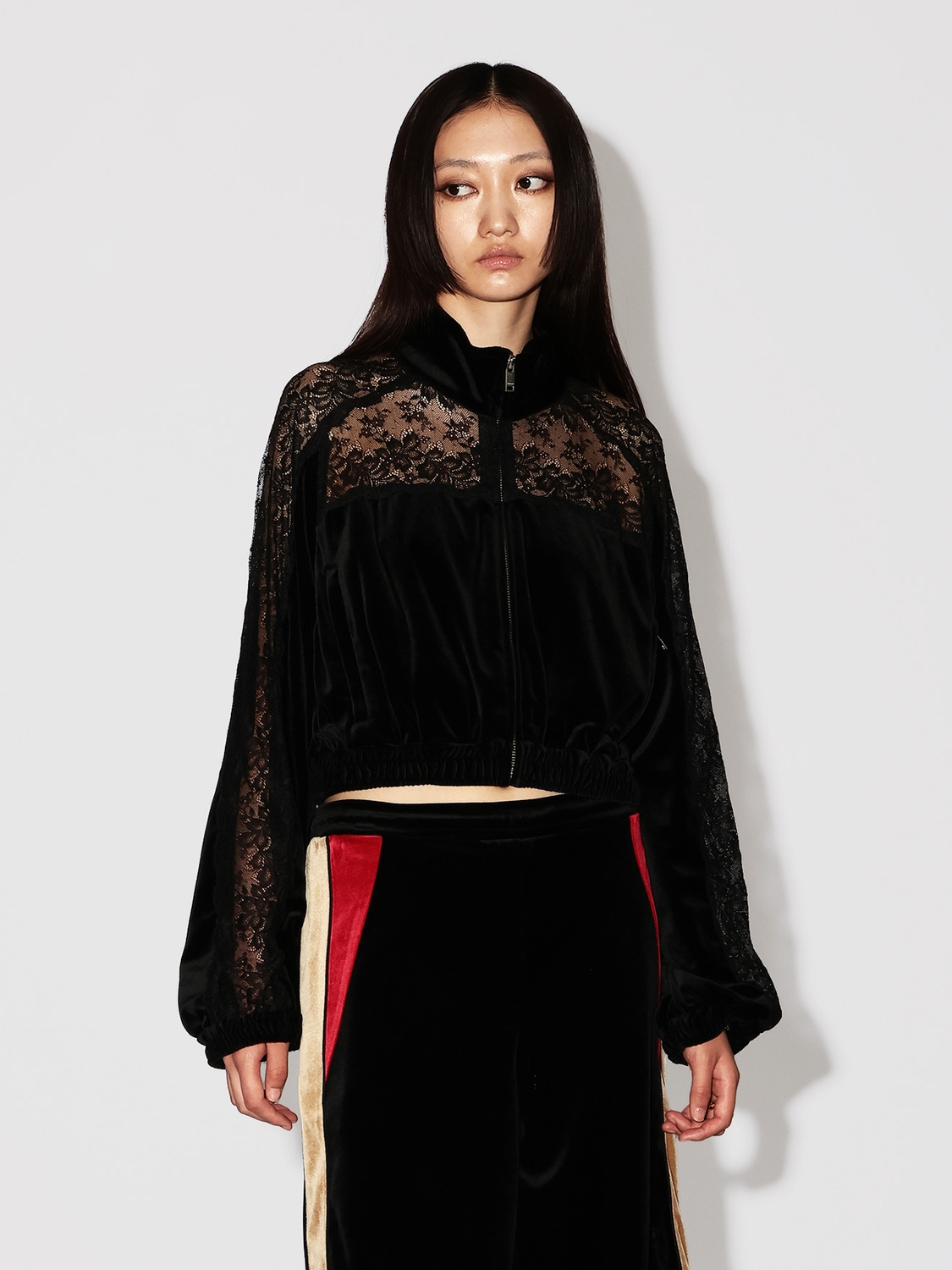 VELOUR TRACK JACKET 詳細画像 Black 2