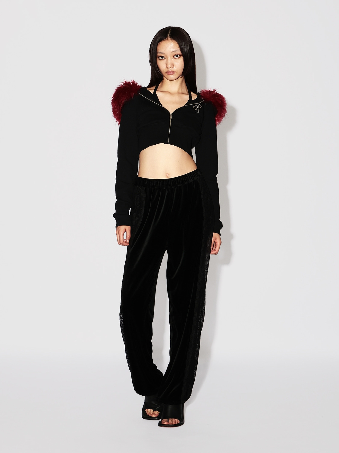 VELOUR TRACK PANTS 詳細画像 Black 5