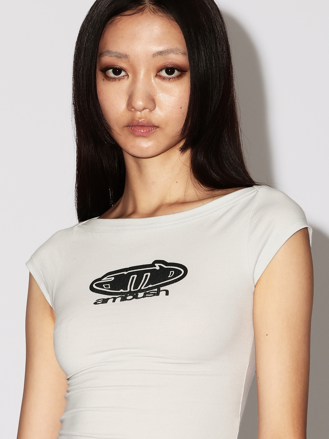 BOAT NECK FITTED T-SHIRT 詳細画像 White 5