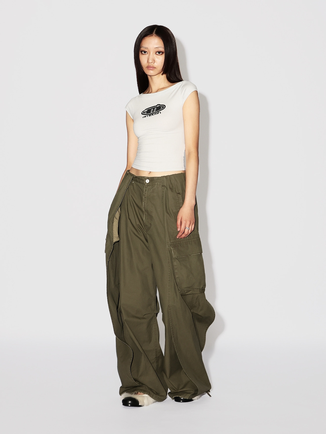 BOAT NECK FITTED T-SHIRT 詳細画像 White 6