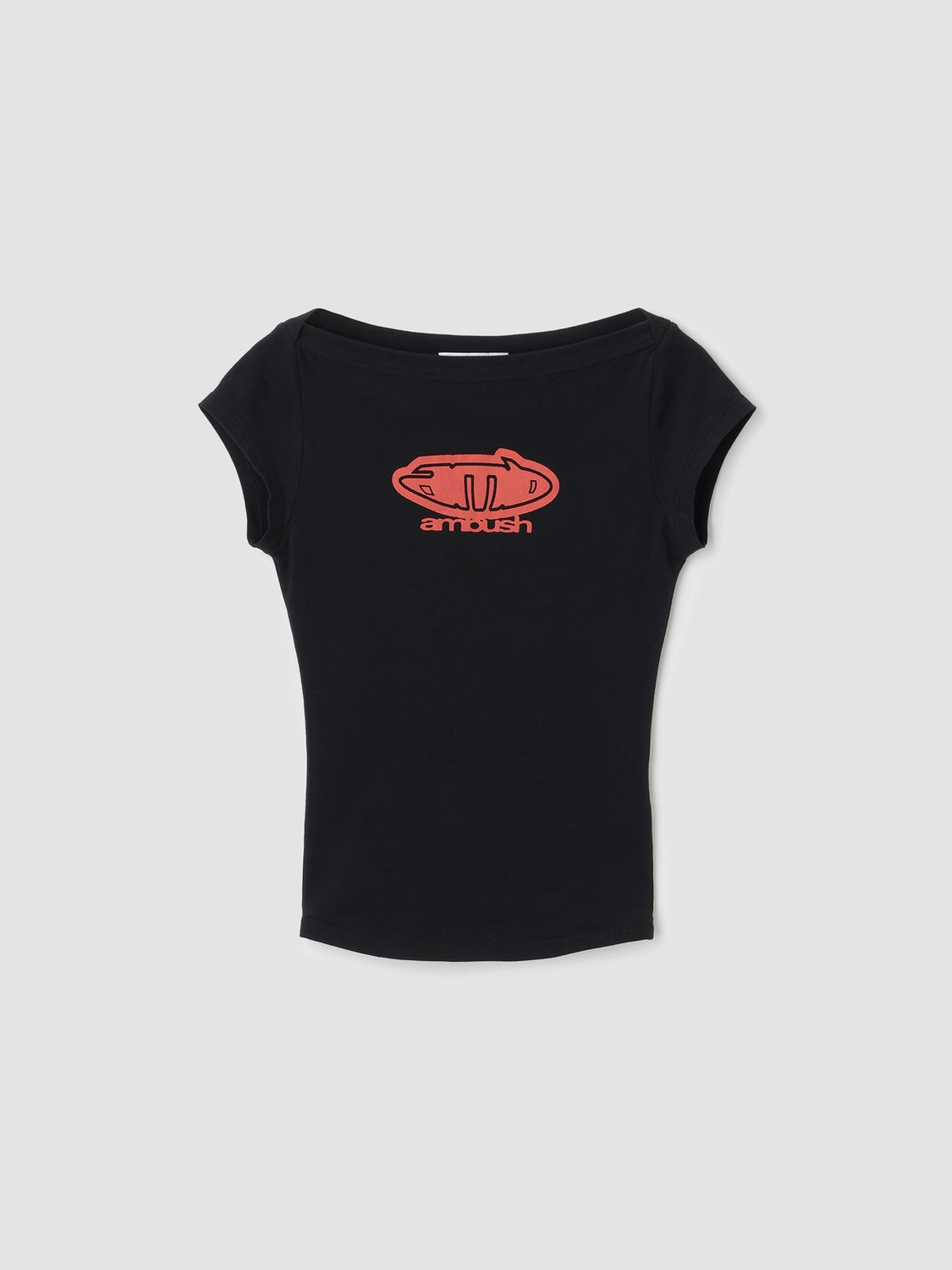 BOAT NECK FITTED T-SHIRT 詳細画像 Black 1