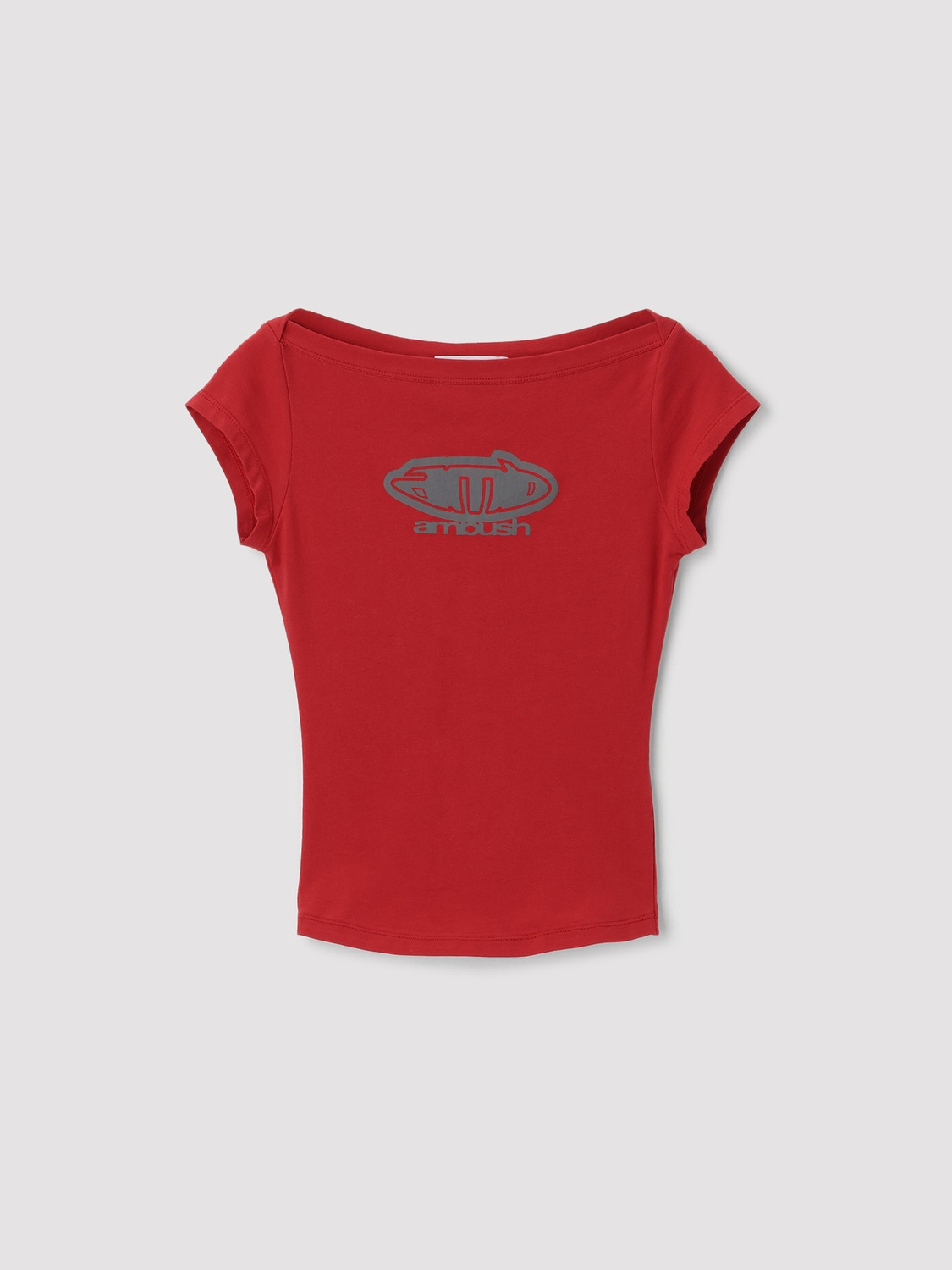 BOAT NECK FITTED T-SHIRT 詳細画像 Red 1