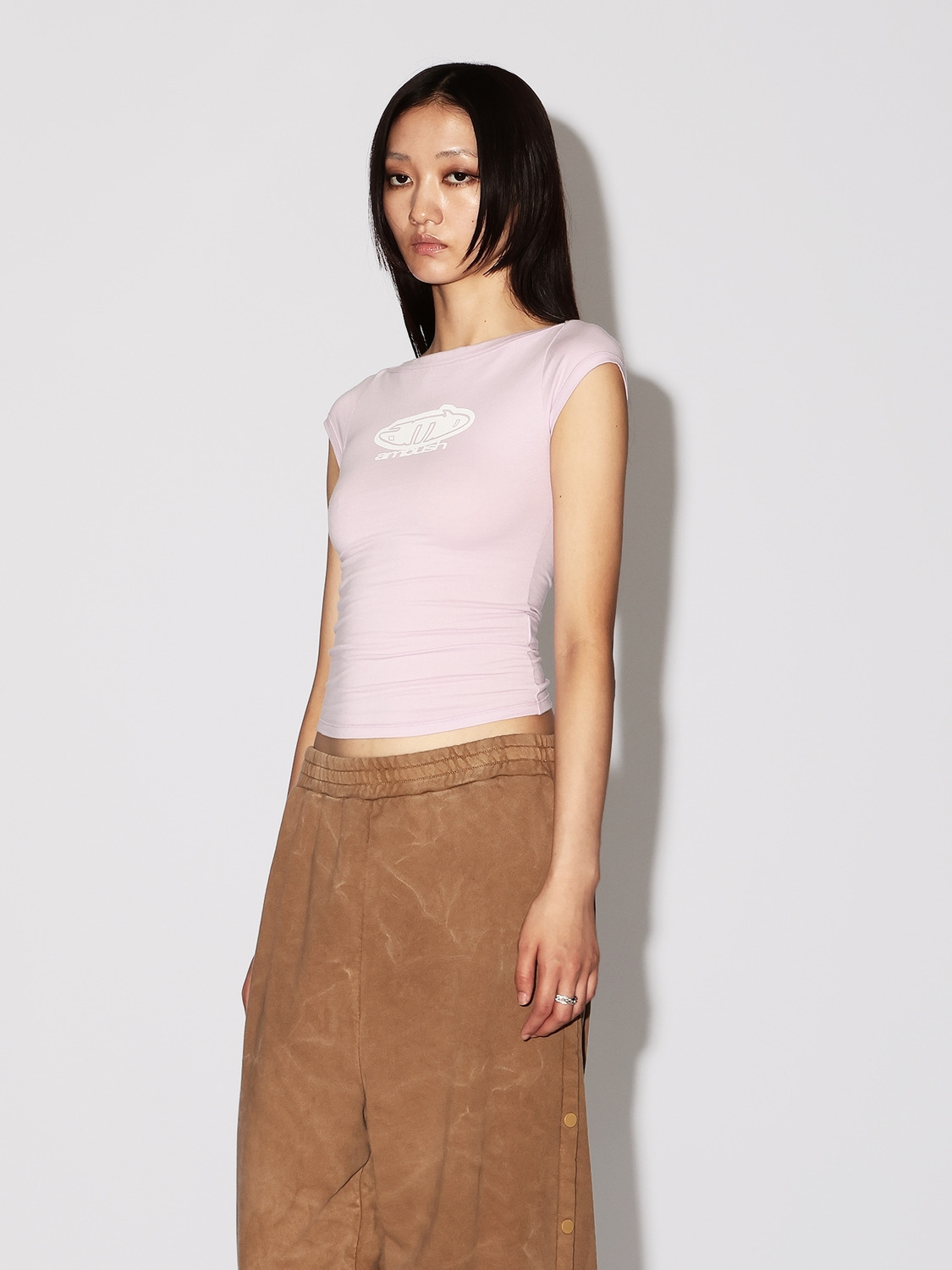 BOAT NECK FITTED T-SHIRT 詳細画像 Lavender 4