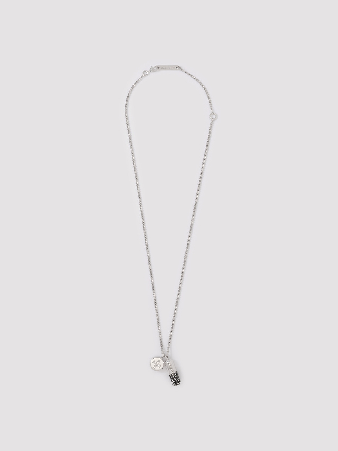 PAVE PILL CHARM NECKLACE 詳細画像 Silver×Black 1