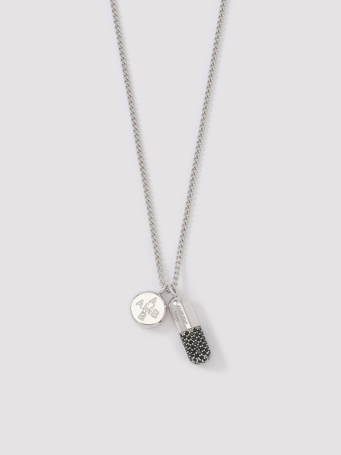 PAVE PILL CHARM NECKLACE 詳細画像 Silver×Black 2