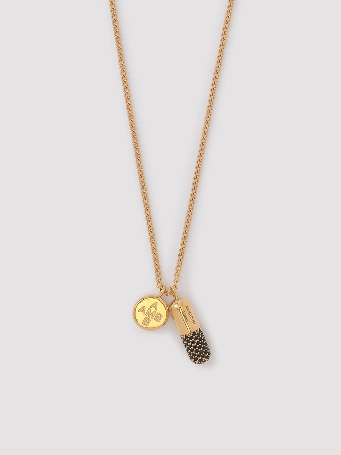 PAVE PILL CHARM NECKLACE 詳細画像 Gold×Black 2