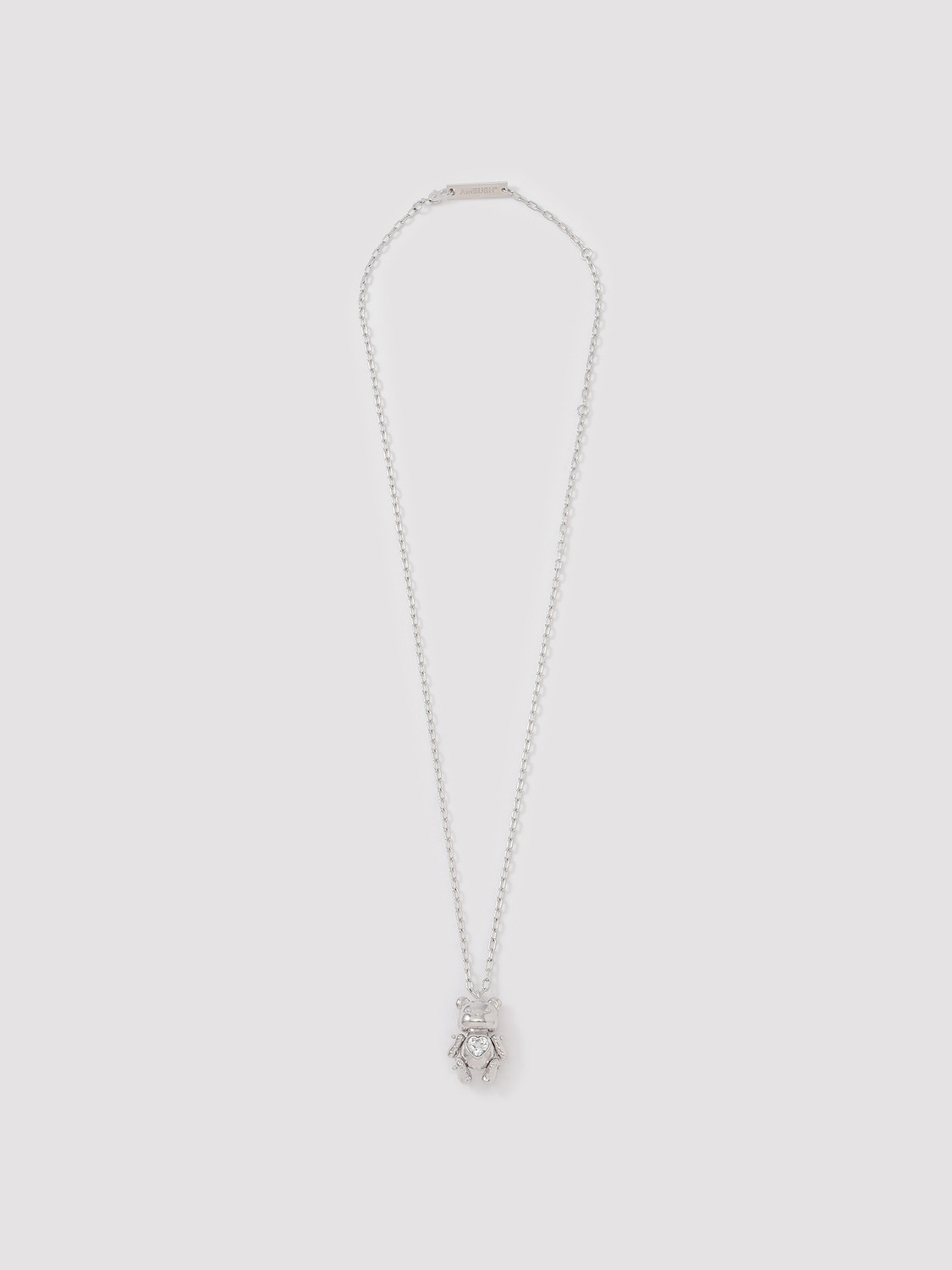 TEDDY BEAR HEART CHARM NECKLACE 詳細画像 Silver 1