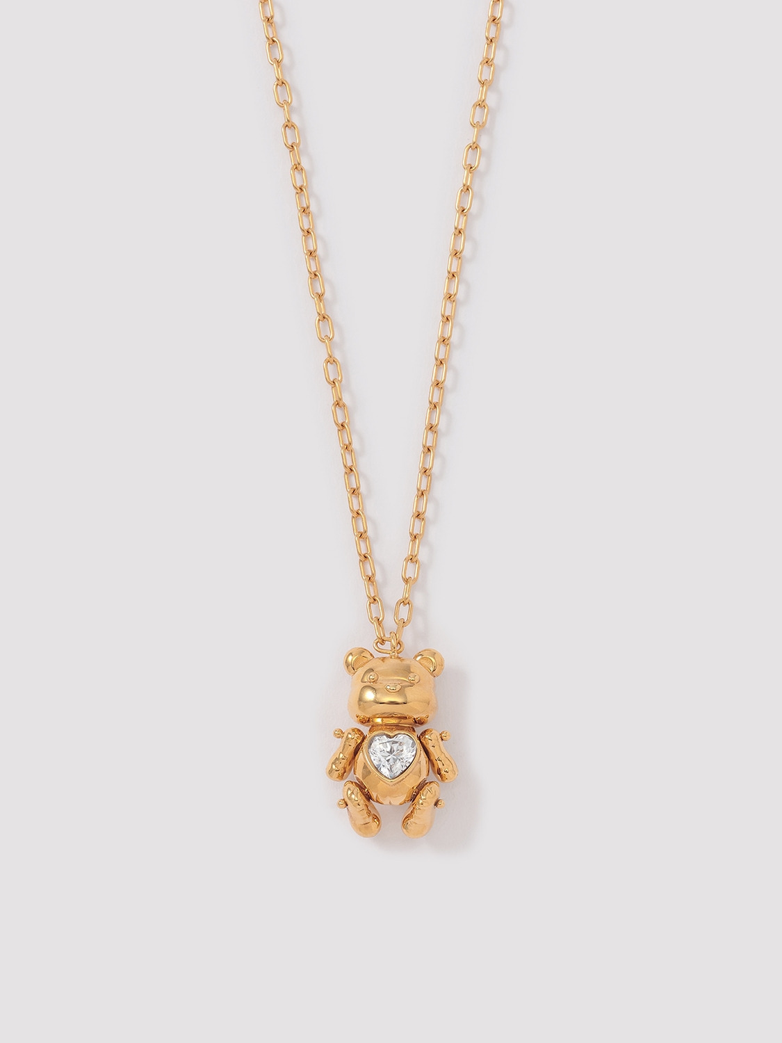 TEDDY BEAR HEART CHARM NECKLACE 詳細画像 Gold 2