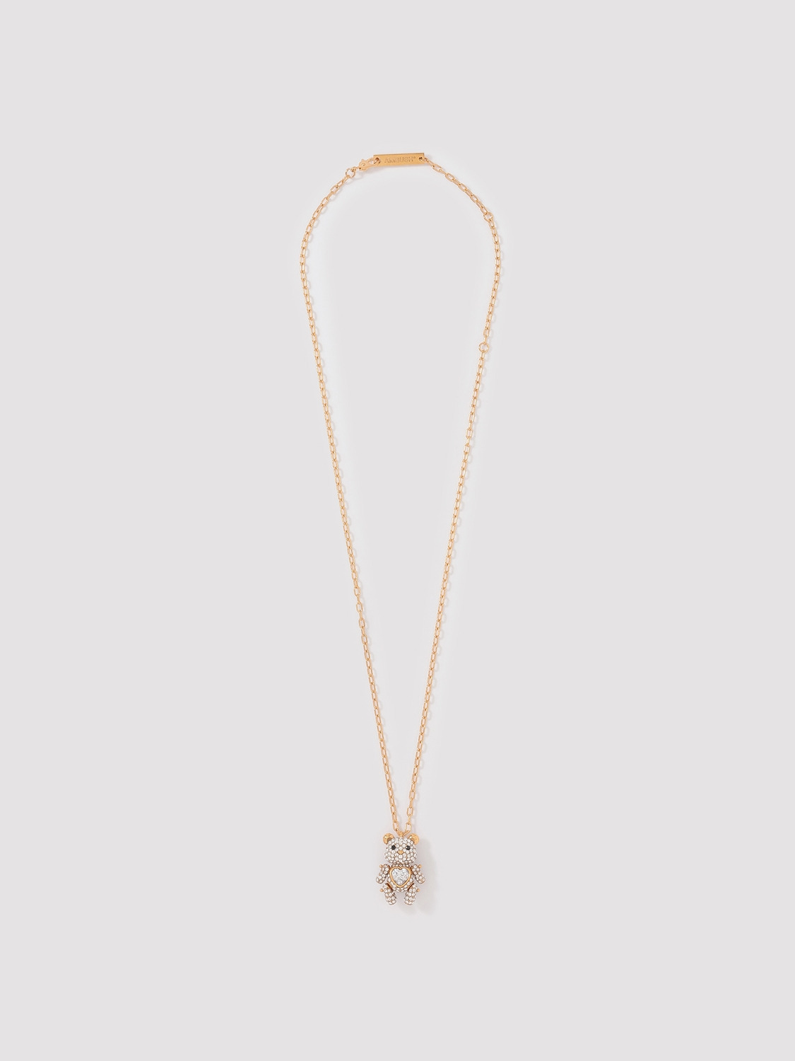 PAVE TEDDY BEAR HEART CHARM NECKLACE 詳細画像 Gold 1