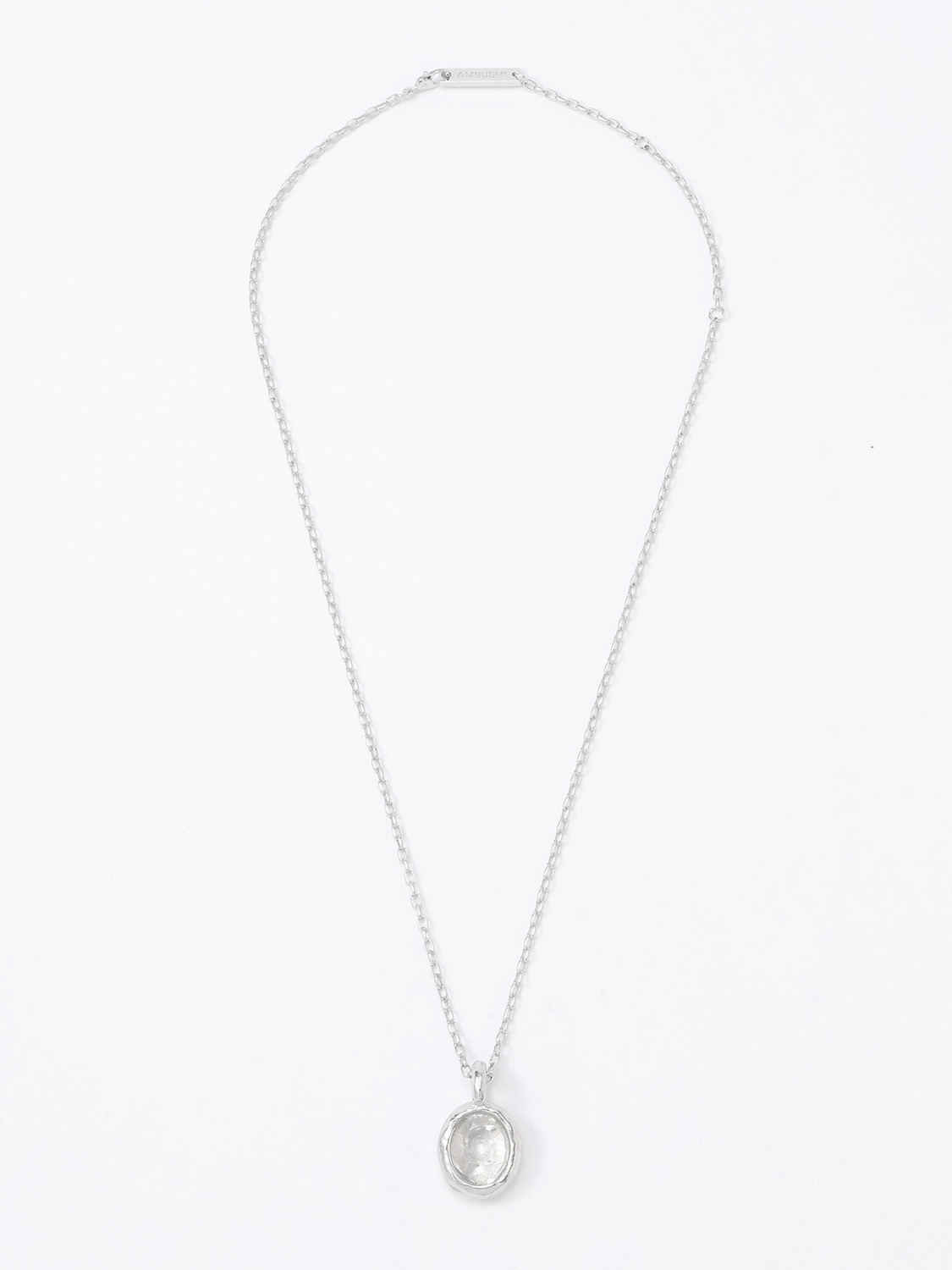 OVAL CUT STONE CHARM NECKLACE 詳細画像 Clear 1