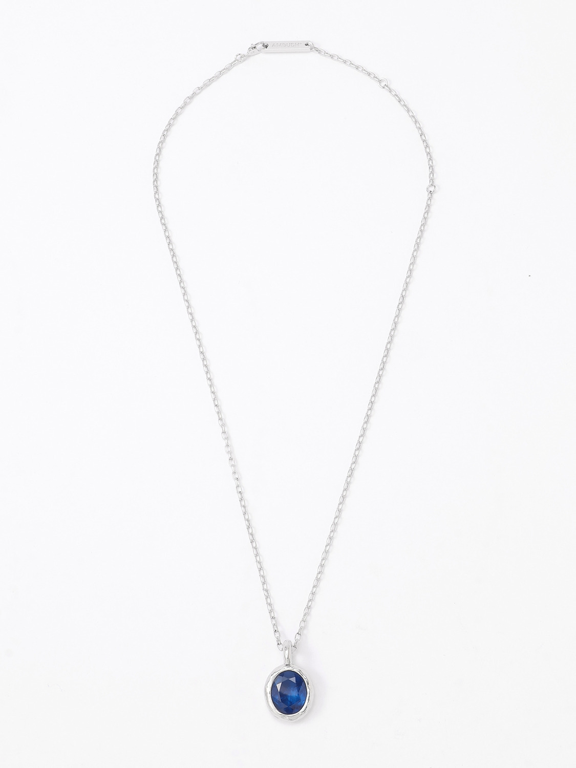 OVAL CUT STONE CHARM NECKLACE 詳細画像 Blue 1
