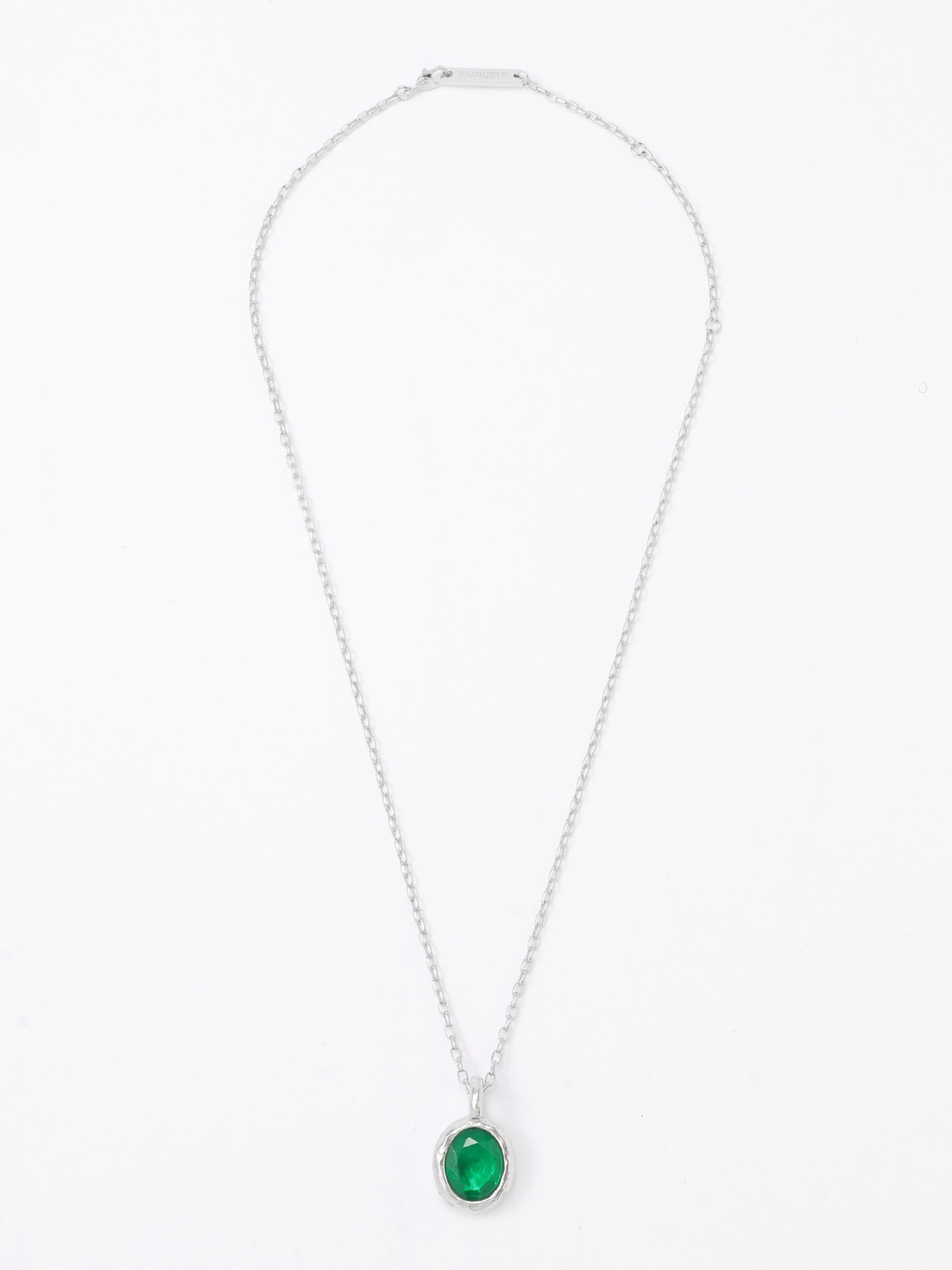 OVAL CUT STONE CHARM NECKLACE 詳細画像 Green 1
